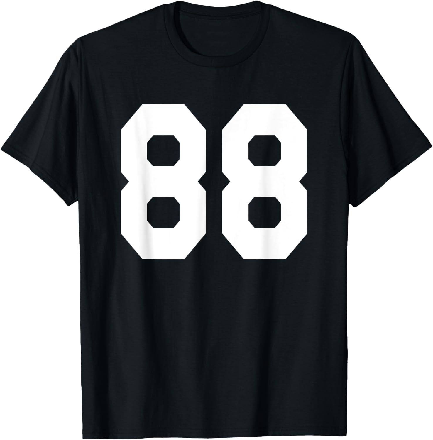 Number 88 Sports Jersey Front and Back Team Player T-Shirt - T-Shirt | Black