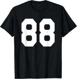 Number 88 Sports Jersey Front and Back Team Player T-Shirt - T-Shirt | Black
