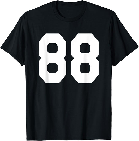 Number 88 Sports Jersey Front and Back Team Player T-Shirt - T-Shirt | Black