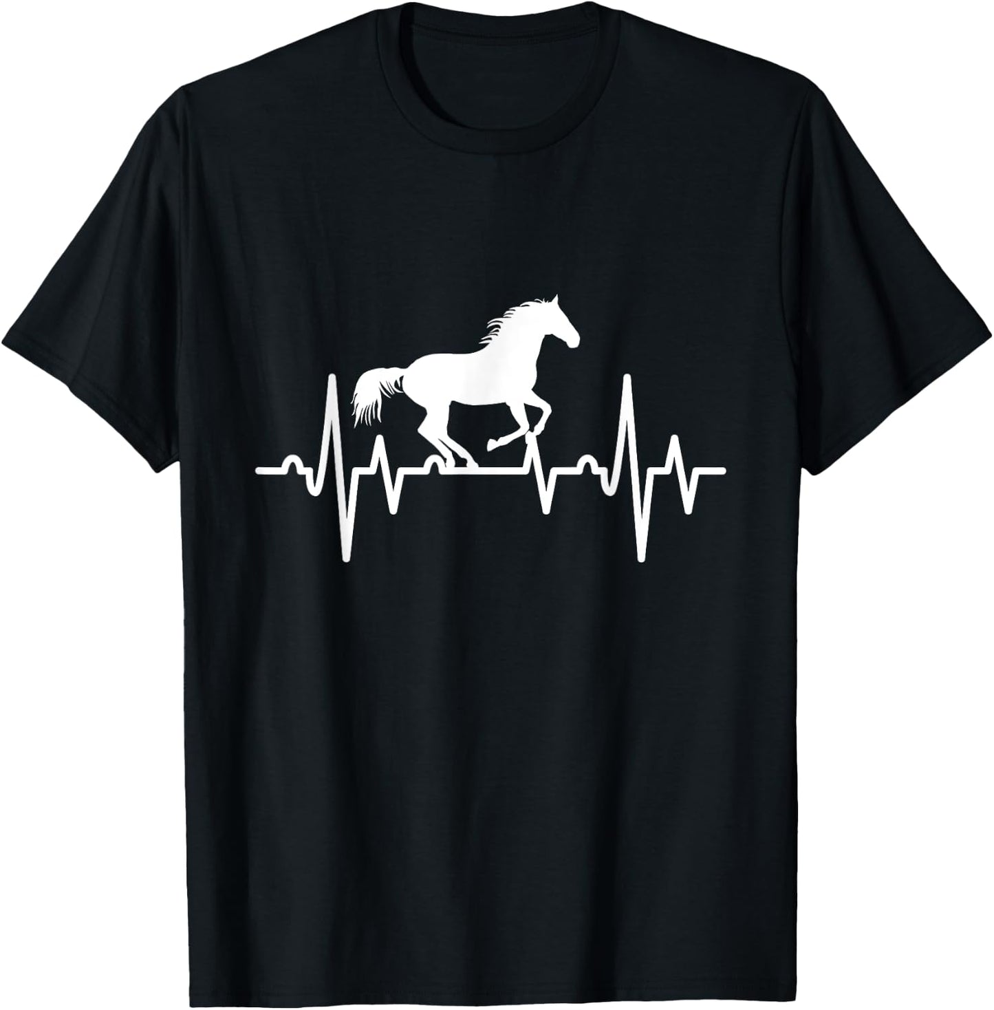 Horse Heartbeat Riding T-Shirt - T-Shirt | Black