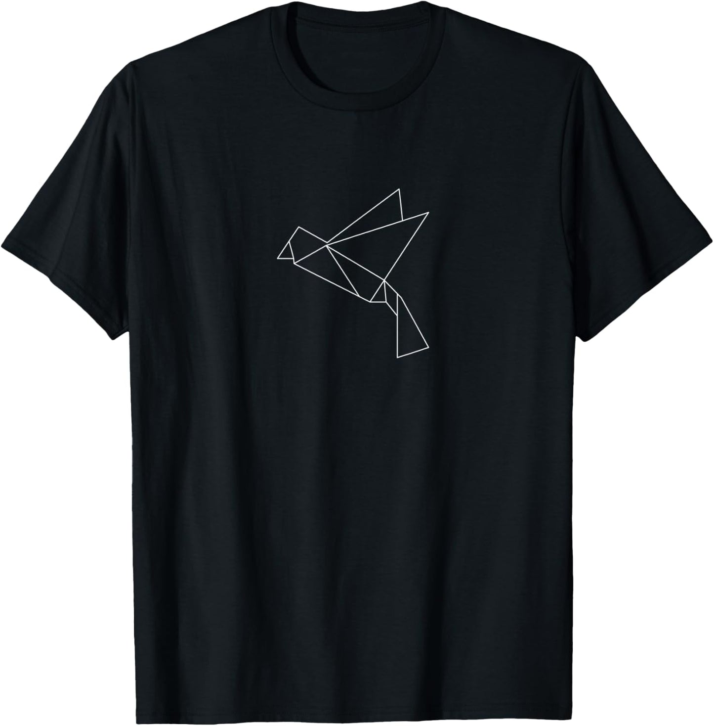 Abstract Geometric Cute Pigeon Bird Minimalist Line art T-Shirt - T-Shirt | Black