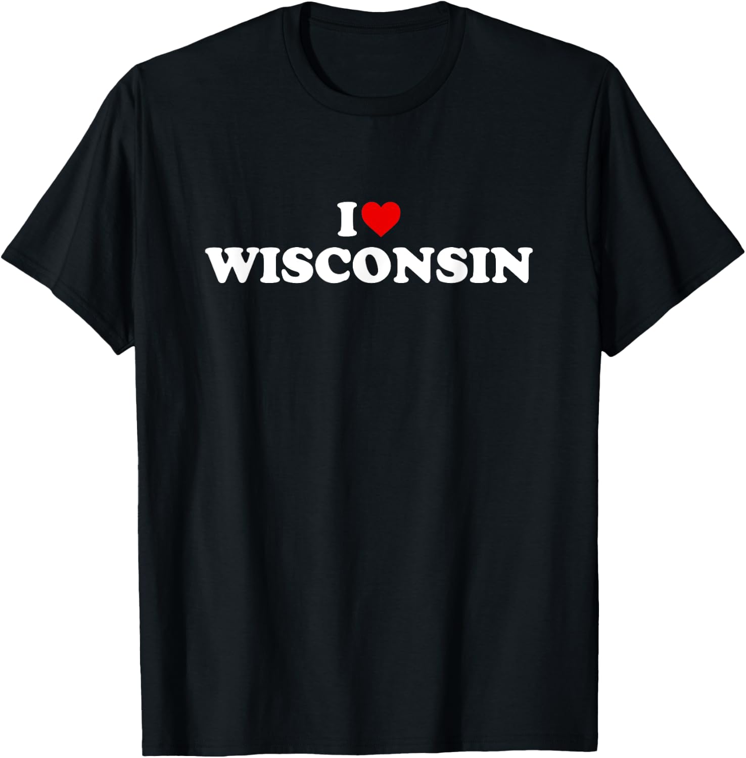 I Love Wisconsin Heart T-Shirt - T-Shirt | Black