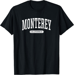 Monterey California Vacation College Style Sports CA T-Shirt - T-Shirt | Black