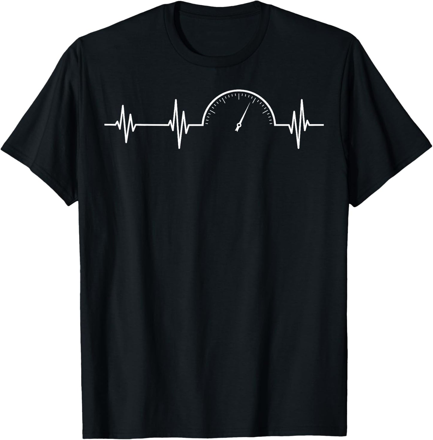 Heartbeat Speedometer Auto Mechanics Car Guys Car Mechanics T-Shirt - T-Shirt | Black
