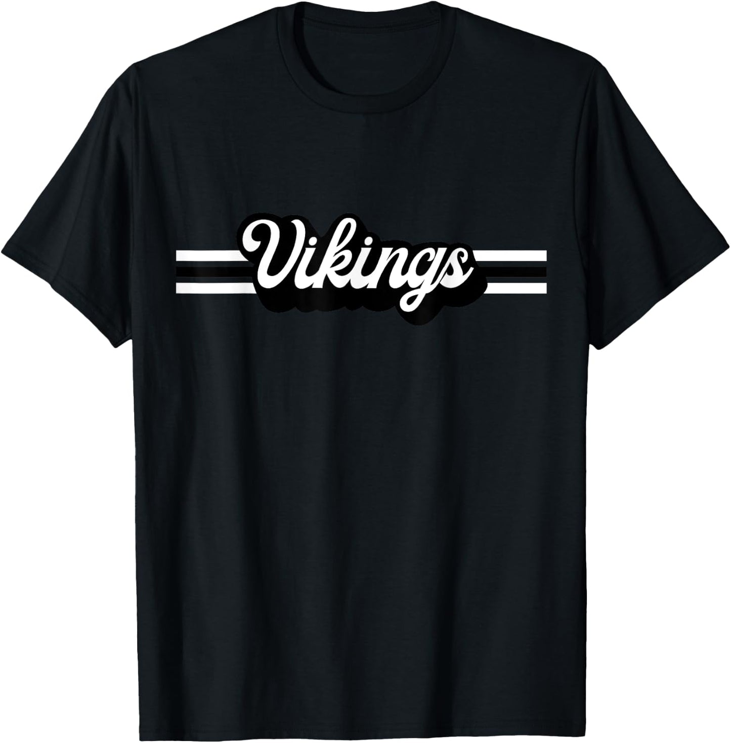 Retro Vikings Mascot, School Spirit, Viking Sports T-Shirt - T-Shirt | Black