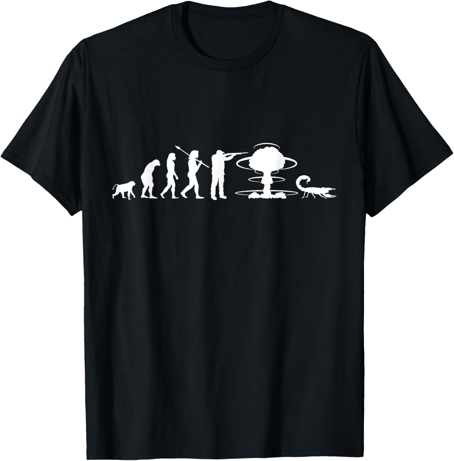 Atomic War Evolution - Humans Extermination Atomic Bomb Gift T-Shirt - T-Shirt | Black