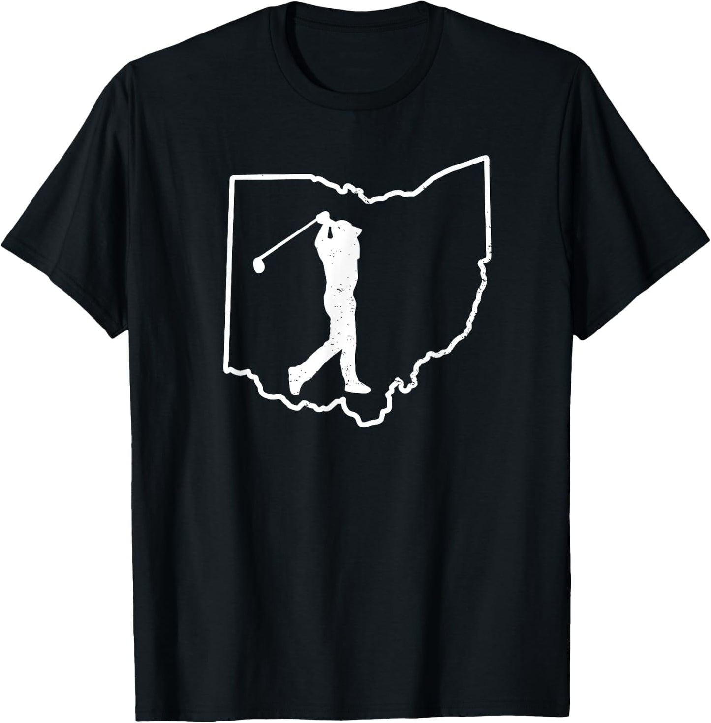 Ohio Golfer Ohio Map State Golf Player Golf Lover Golfing T-Shirt - T-Shirt | Black