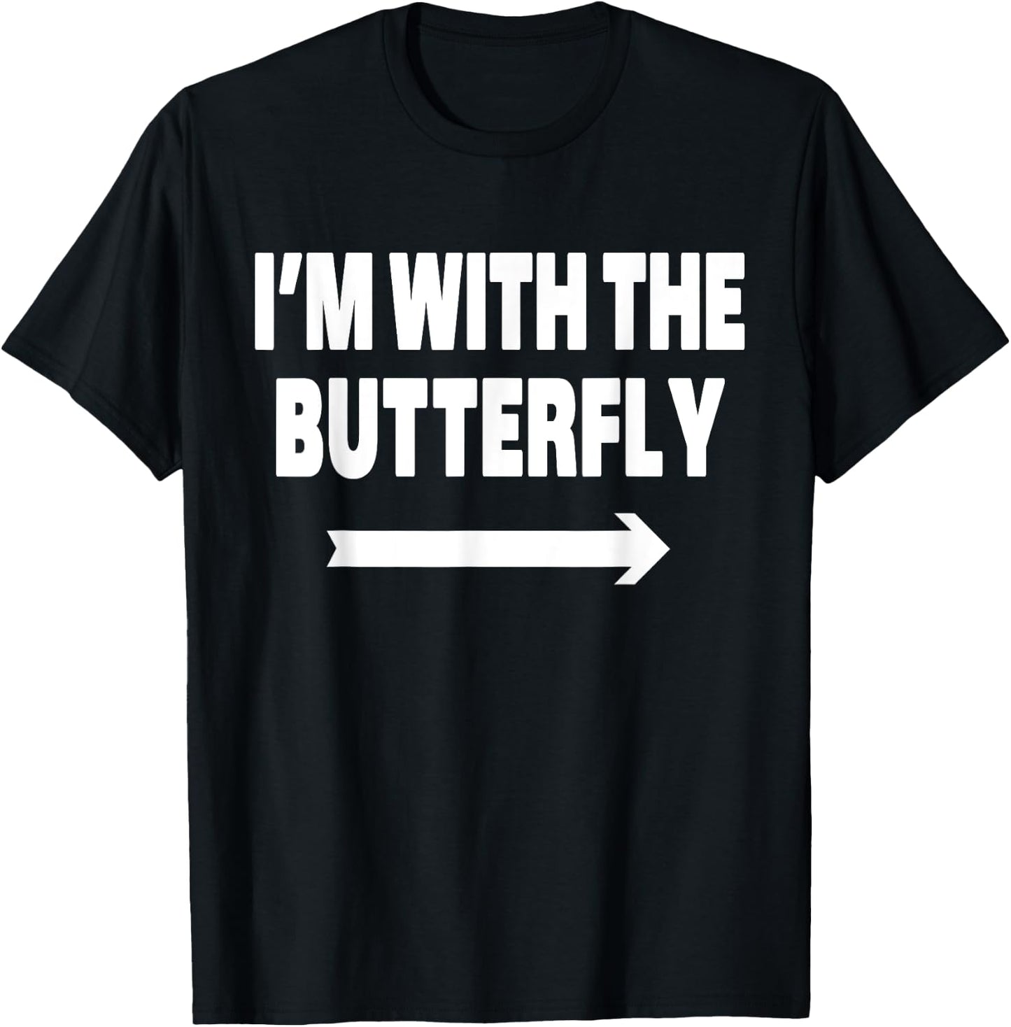 I'm With The Butterfly Halloween Matching Costume T-Shirt - T-Shirt | Black