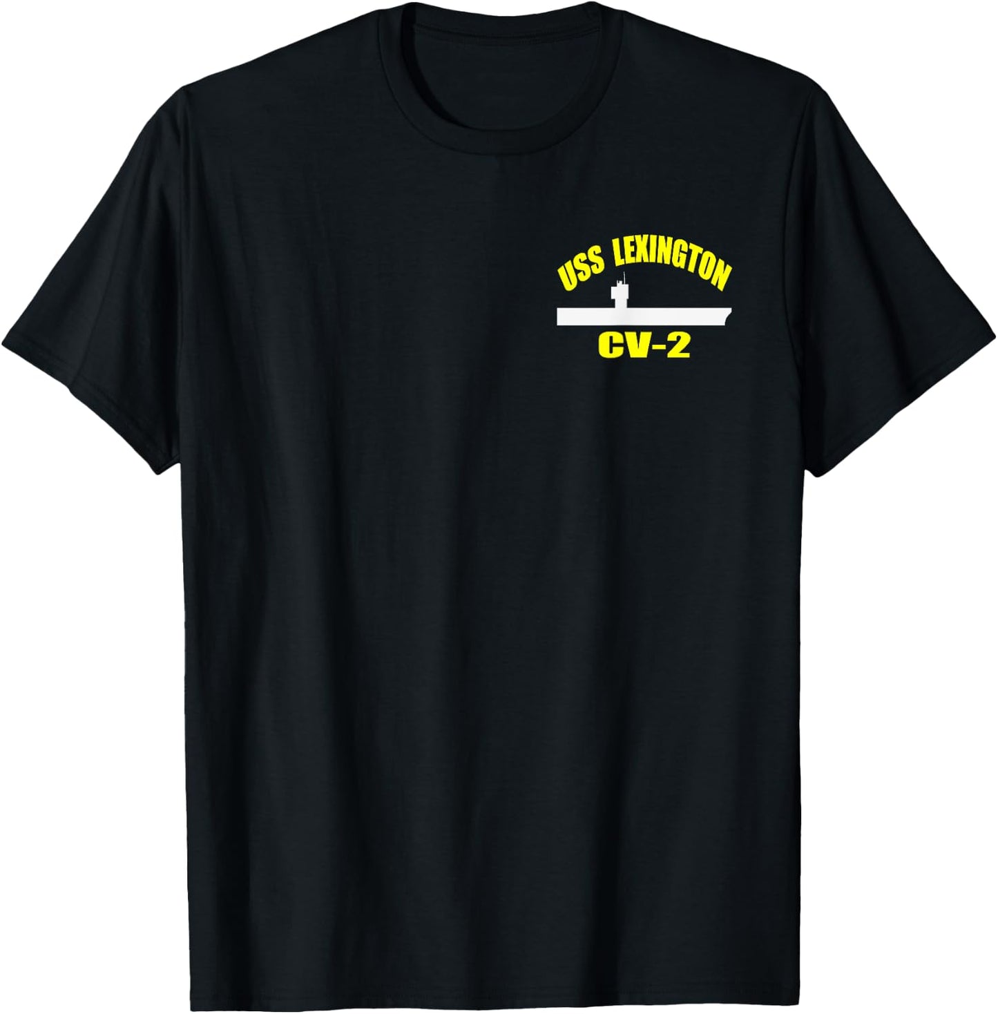 USS Lexington CV-2 Aircraft Carrier WW2 Veteran Father Day T-Shirt - T-Shirt | Black