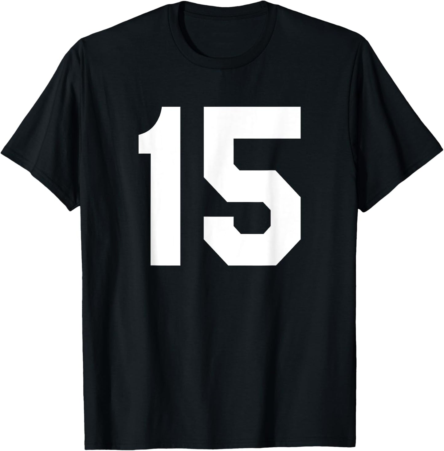 Number 15 Sports Jersey Front and Back Team Player T-Shirt - T-Shirt | Black