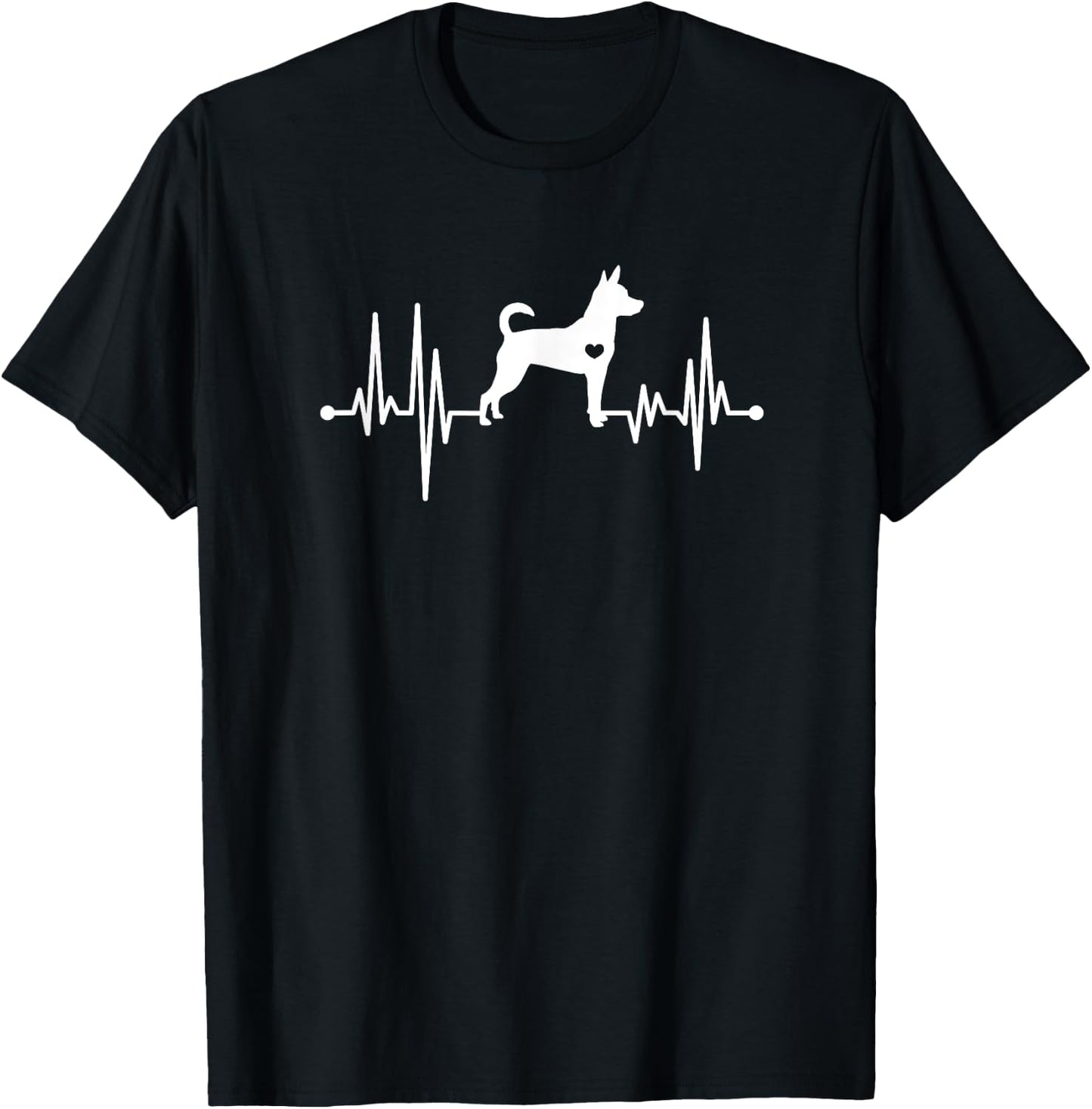 Rat Terrier Heartbeat Dog Lover Dog Owner T-Shirt - T-Shirt | Black