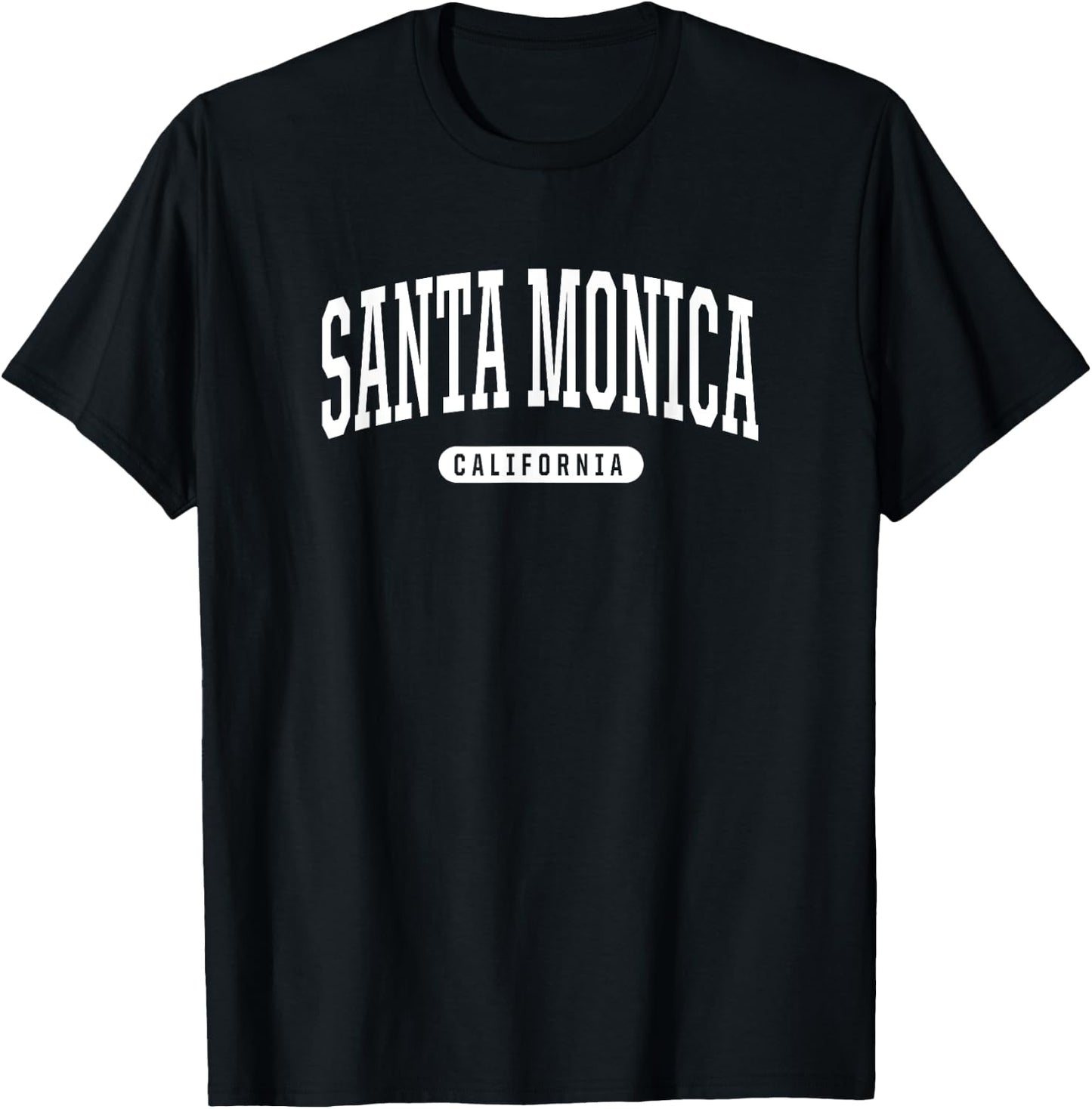 Santa Monica California Vacation College Style Cali T-Shirt - T-Shirt | Black