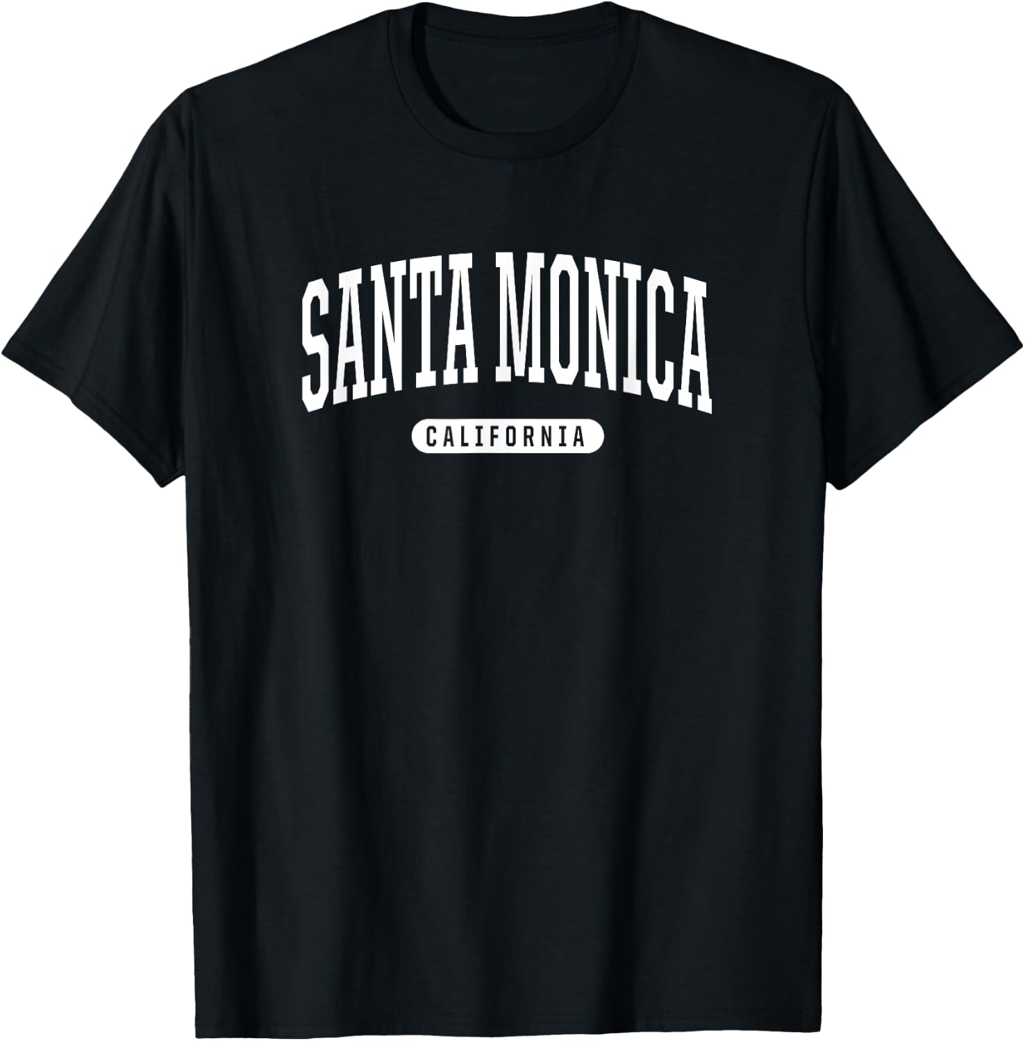 Santa Monica California Vacation College Style Cali T-Shirt - T-Shirt | Black