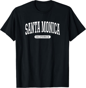 Santa Monica California Vacation College Style Cali T-Shirt - T-Shirt | Black