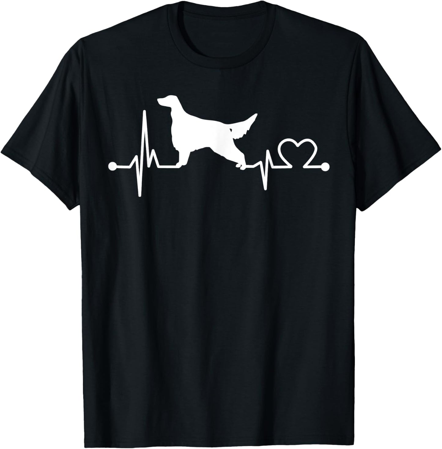 English Setter Heartbeat Funny Dog Pet Gift Kid/Women/Men T-Shirt - T-Shirt | Black