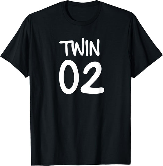 TWIN 1 and TWIN 2 shirts matching twin shirts adults & kids T-Shirt - T-Shirt | Black