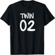 TWIN 1 and TWIN 2 shirts matching twin shirts adults & kids T-Shirt - T-Shirt | Black