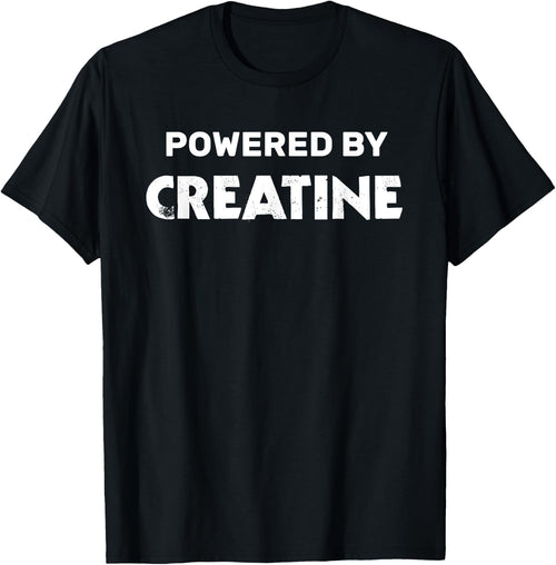 Fitness Bodybuilding Quotes Powered By Creatine - Men's Gym - Black - Small - Short Sleeve - - Classic Fit - Imported