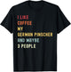 Funny German Pinscher Retro Dog And Coffee Lover T-Shirt - T-Shirt | Black