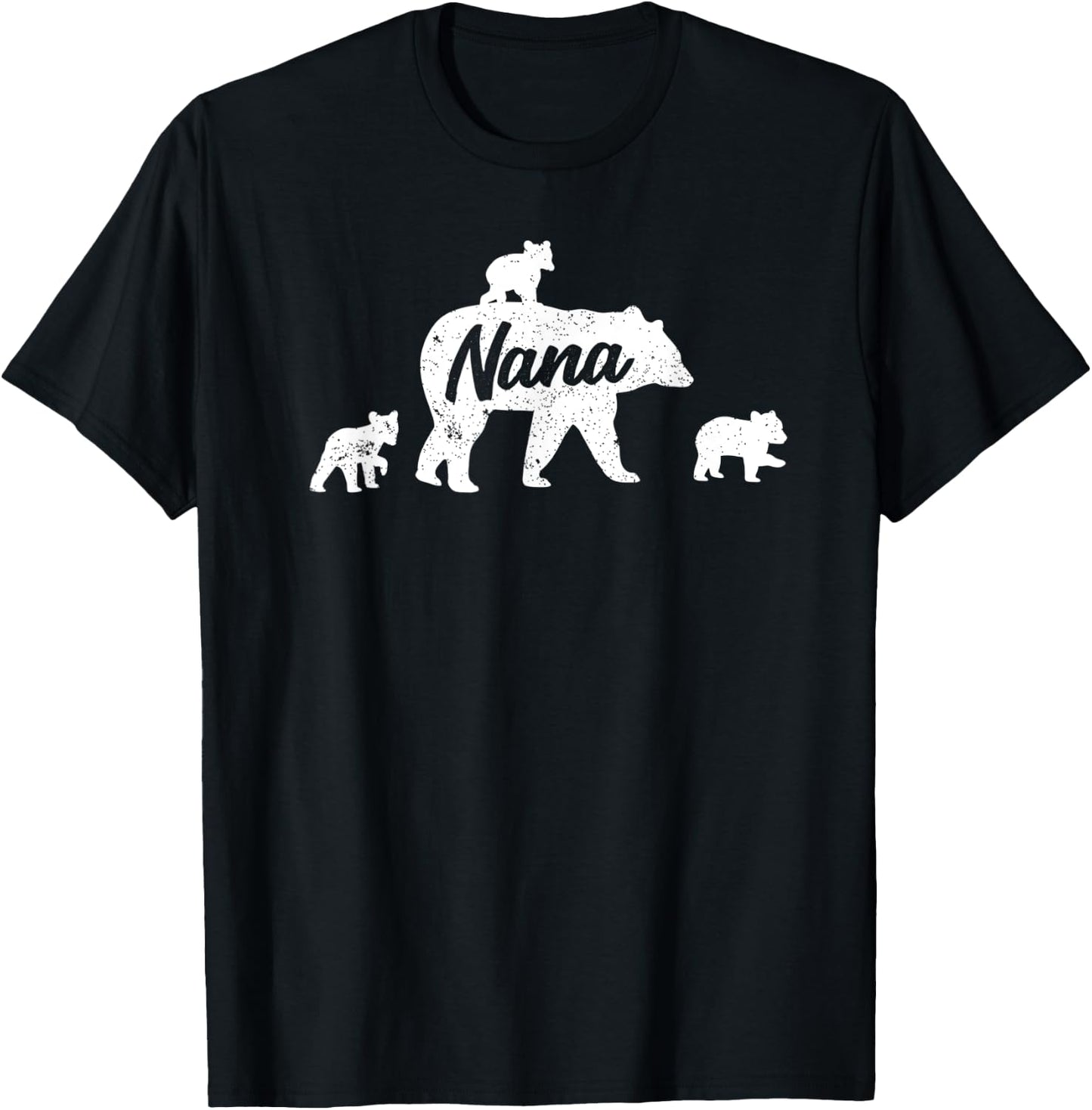 Vintage Nana Bear 3 Cubs Mother's Day T-Shirt - T-Shirt | Black