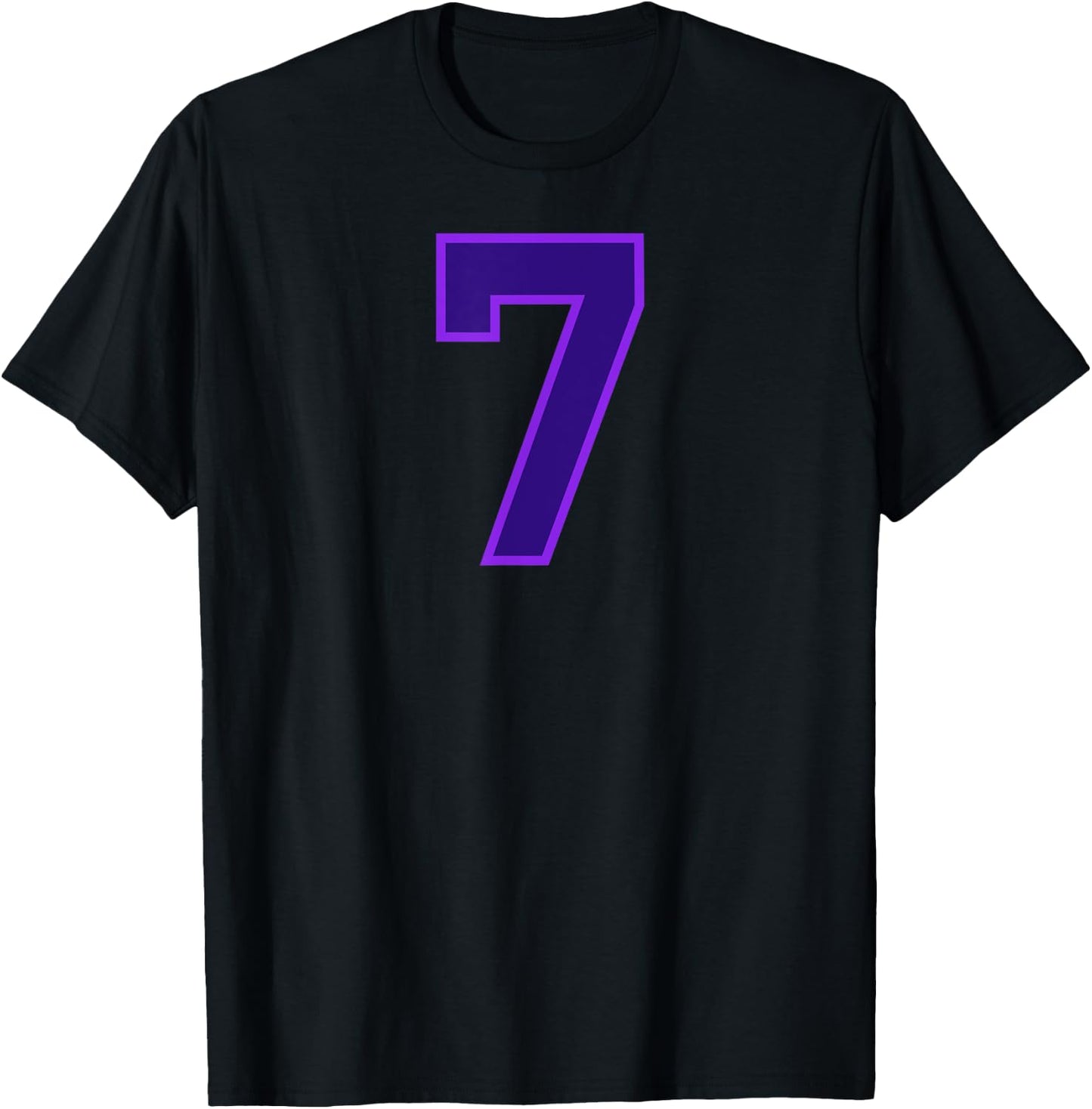 Number #7 Sport Purple Number T-Shirt - T-Shirt | Black