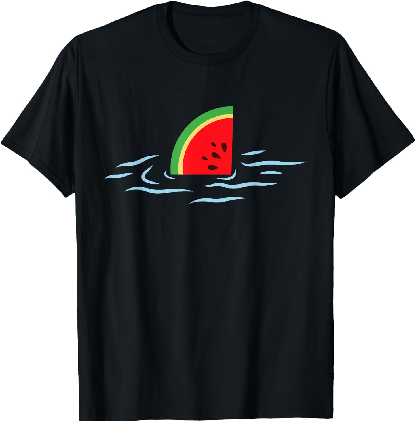 Watermelon Shark Fin T-Shirt - T-Shirt | Black