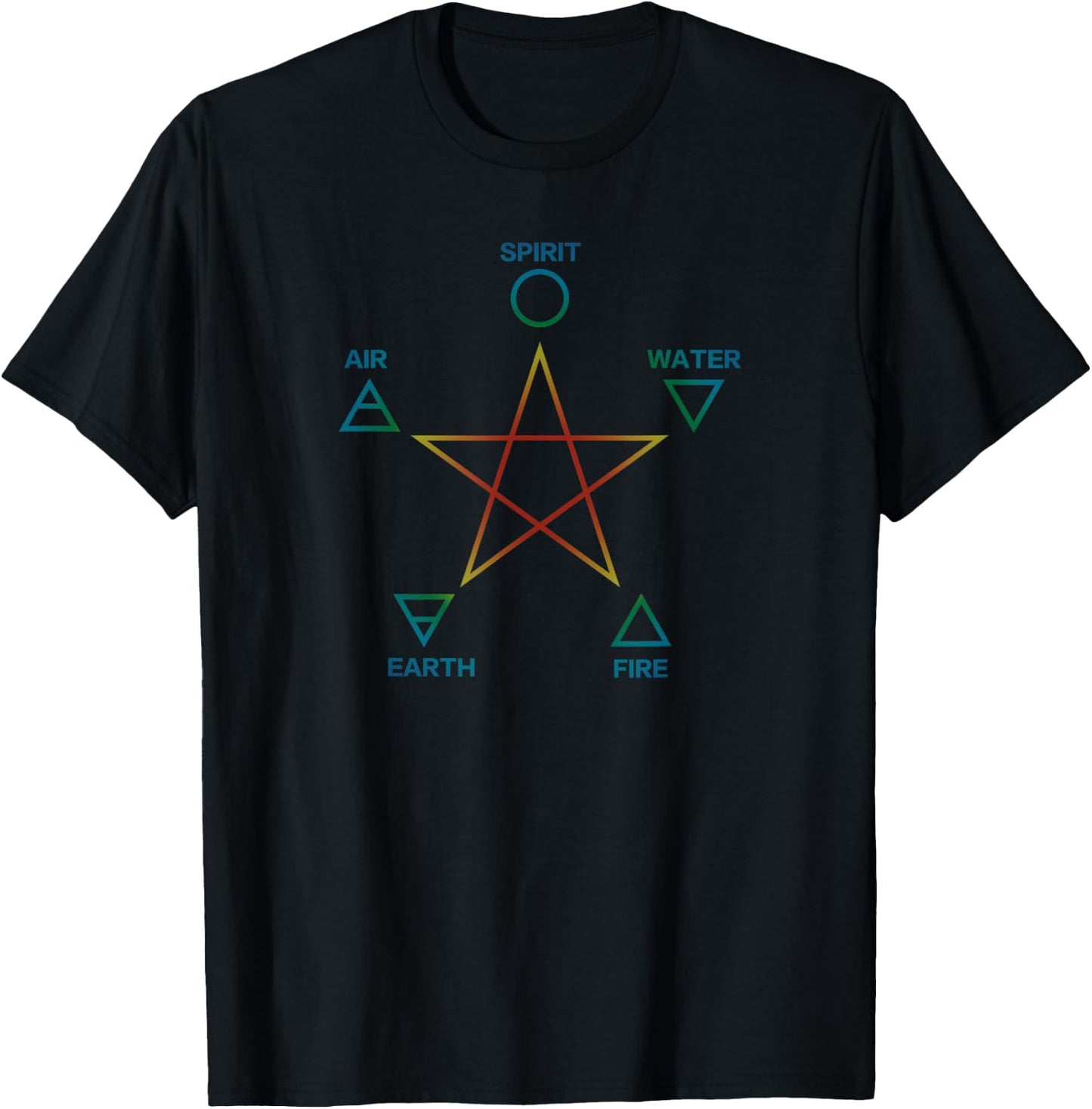 Elements, pentagram, symbol, alchemy, spirituality, magic T-Shirt - T-Shirt | Black