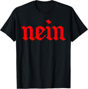 Nein German No Funny Kids Saying Germany Vintage Distressed T-Shirt - T-Shirt | Black