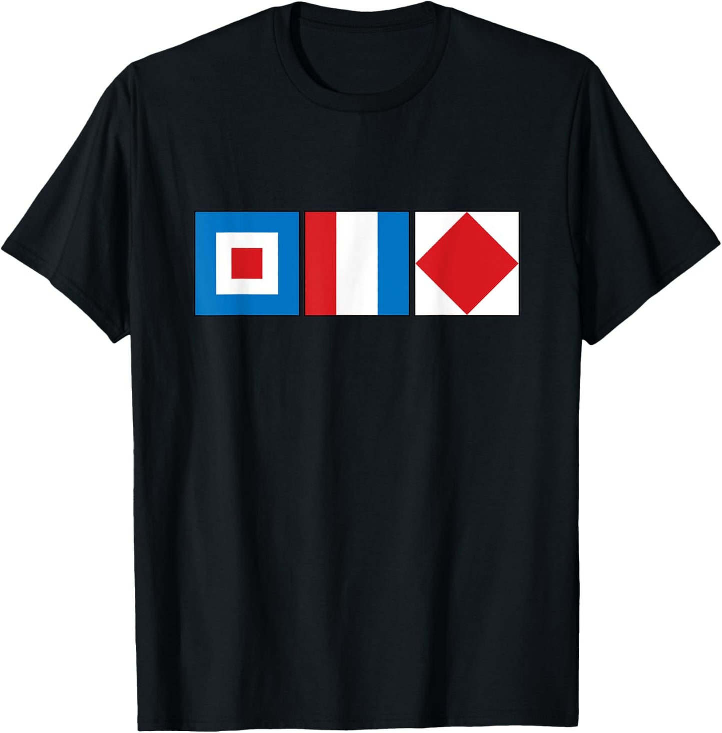 Funny WTF Sailing Nautical Flag Alphabet T-Shirt - T-Shirt | Black