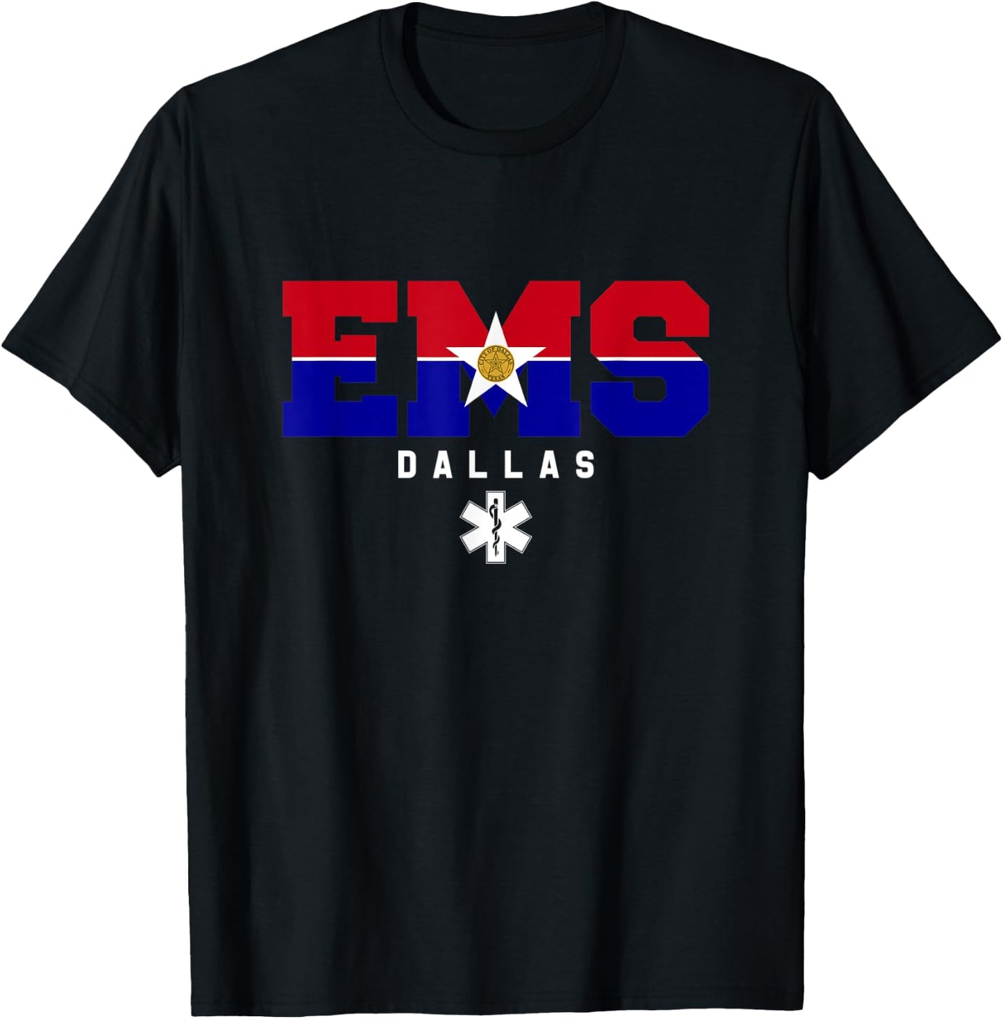 Dallas Texas EMS Emergency Medical Services EMT Duty T-Shirt - T-Shirt | Black