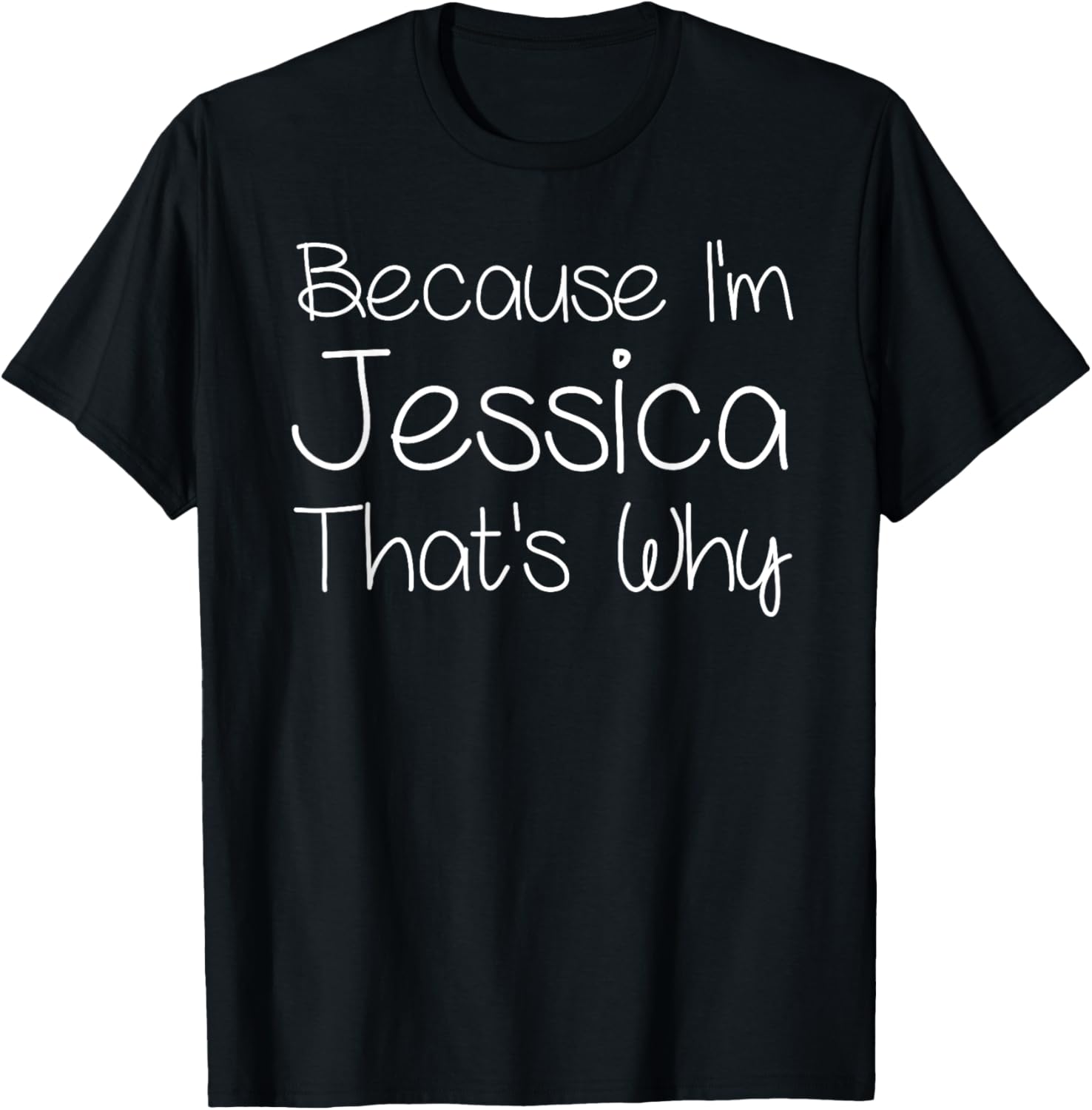 JESSICA Funny Personalized Birthday Women's Black Small Letter Print T-Shirt - T-Shirt | Black