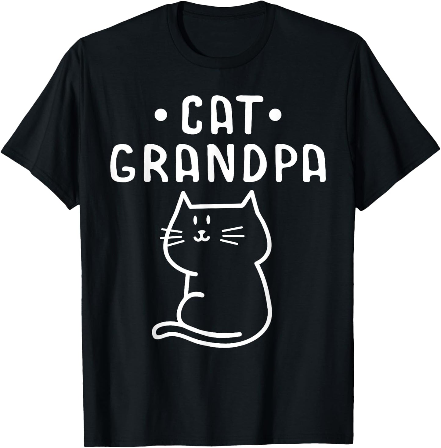 Meow Cat Grandfather Best Grandpa Ever Grandparents Day Men Women T-Shirt - T-Shirt | Black