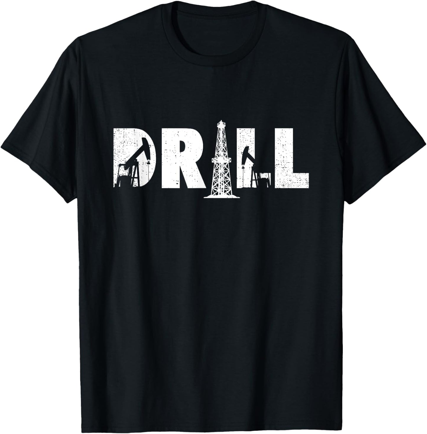 Oil Rig Drill Oilfield Worker Oildrilling Man Oilman Driller T-Shirt - T-Shirt | Black
