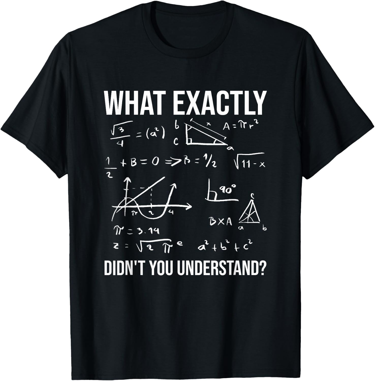 What exactly did you not understand? Funny math teacher? Men Women Kids T-Shirt - T-Shirt | Black