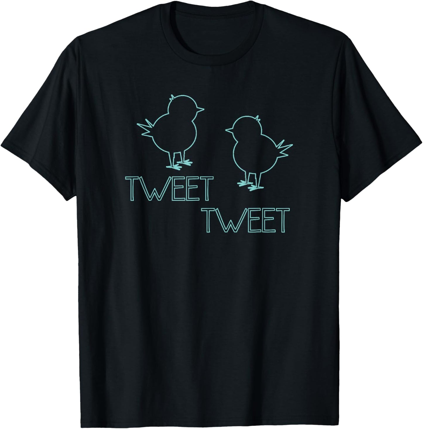 Trendy Tweet Tweet Birds Silhouette T-Shirt - T-Shirt | Black