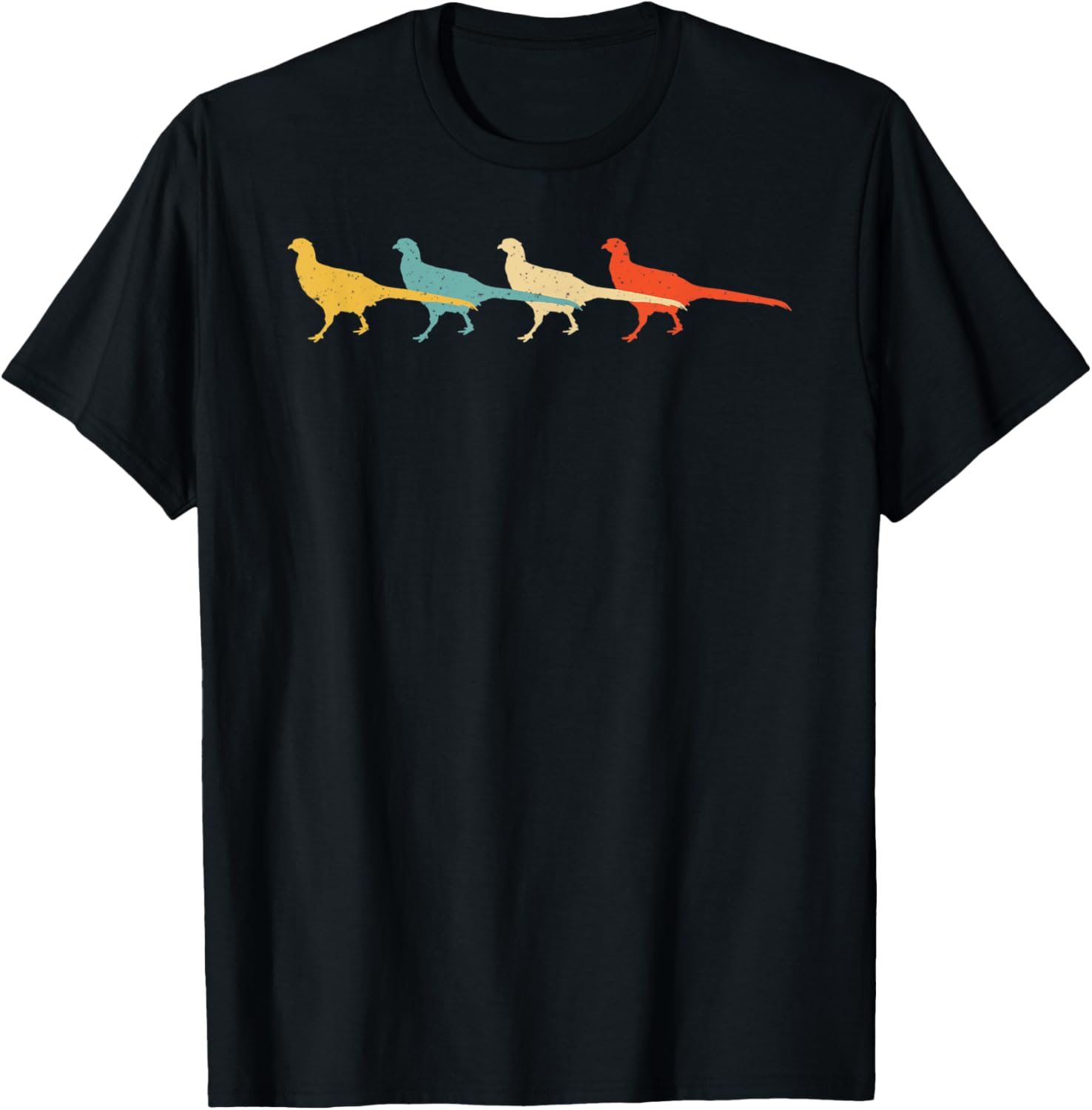 Pheasant Vintage Retro Bird Monal Animal Lover 60s 70s Gift T-Shirt - T-Shirt | Black