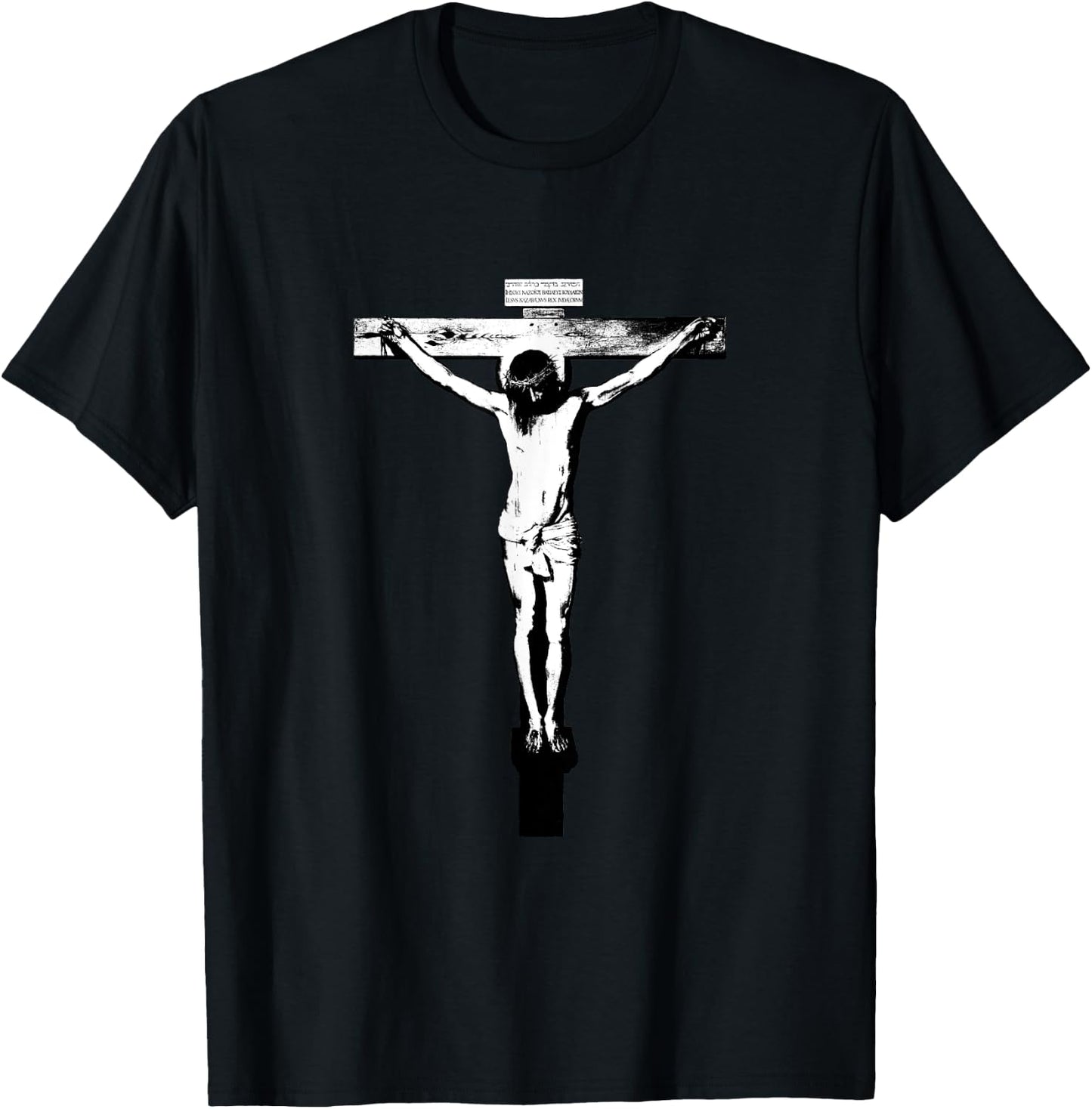 Catholic Crucified Jesus Christ black and white T-Shirt - T-Shirt | Black