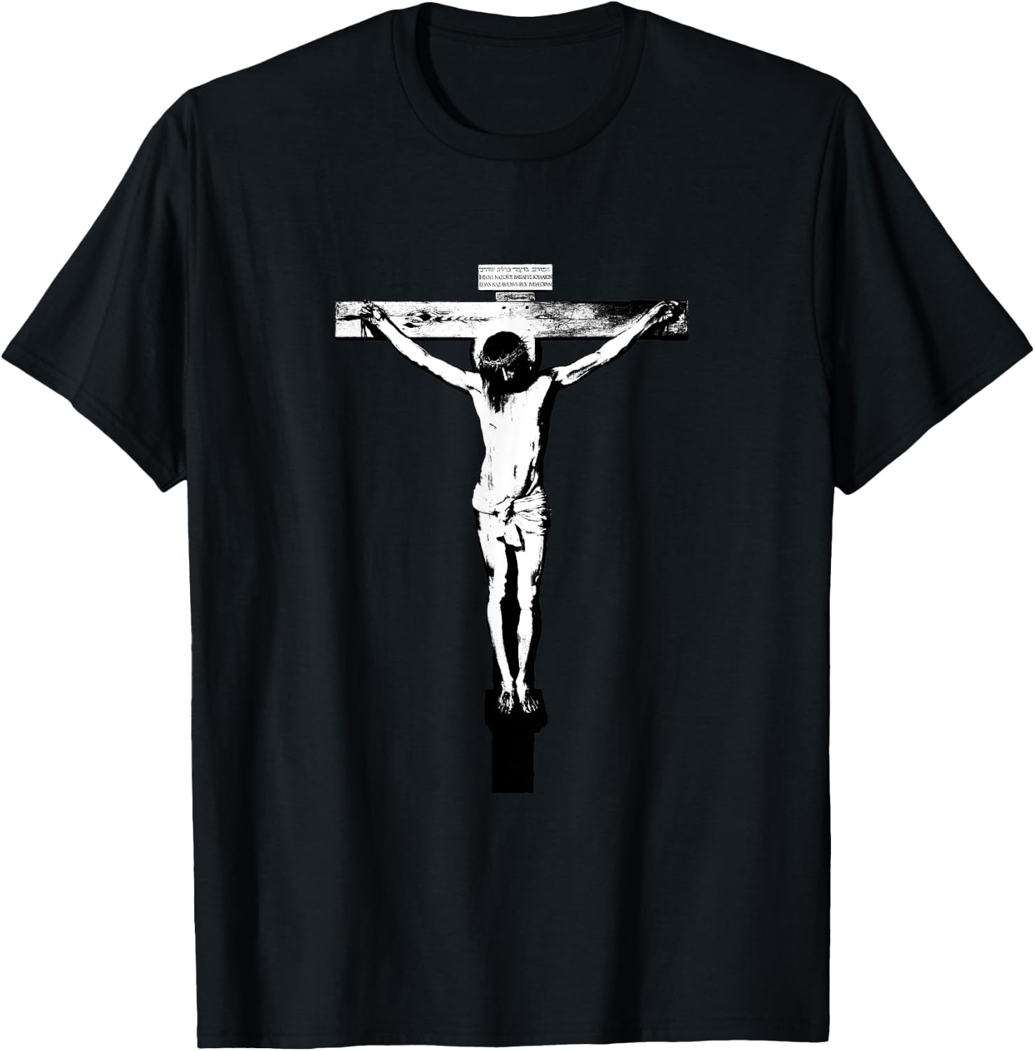 Catholic Crucified Jesus Christ black and white T-Shirt - T-Shirt | Black