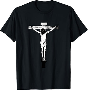Catholic Crucified Jesus Christ black and white T-Shirt - T-Shirt | Black