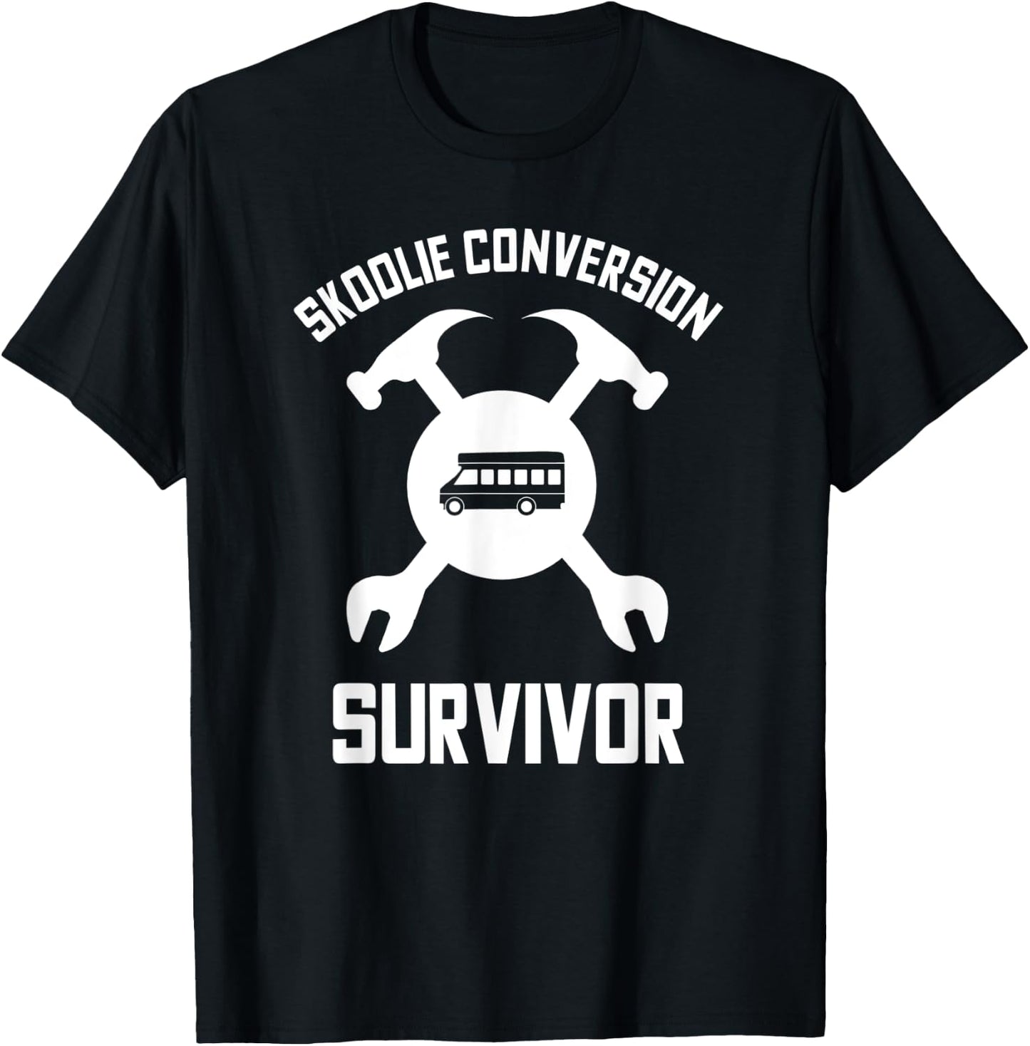 Yellow School Bus Conversion Skoolie Schoolbus T-Shirt - T-Shirt | Black