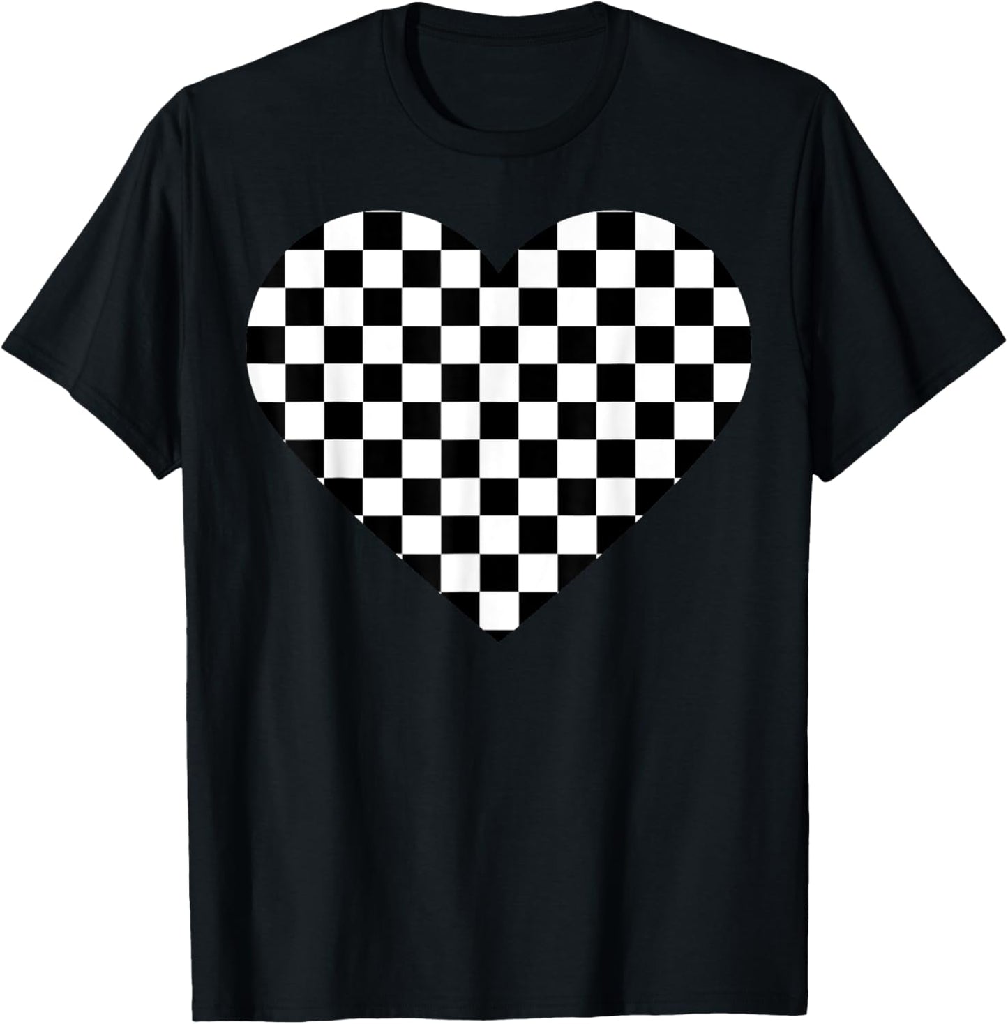 Funny Black White Checkered Gift | Cute Chess Game Women Men T-Shirt - T-Shirt | Black