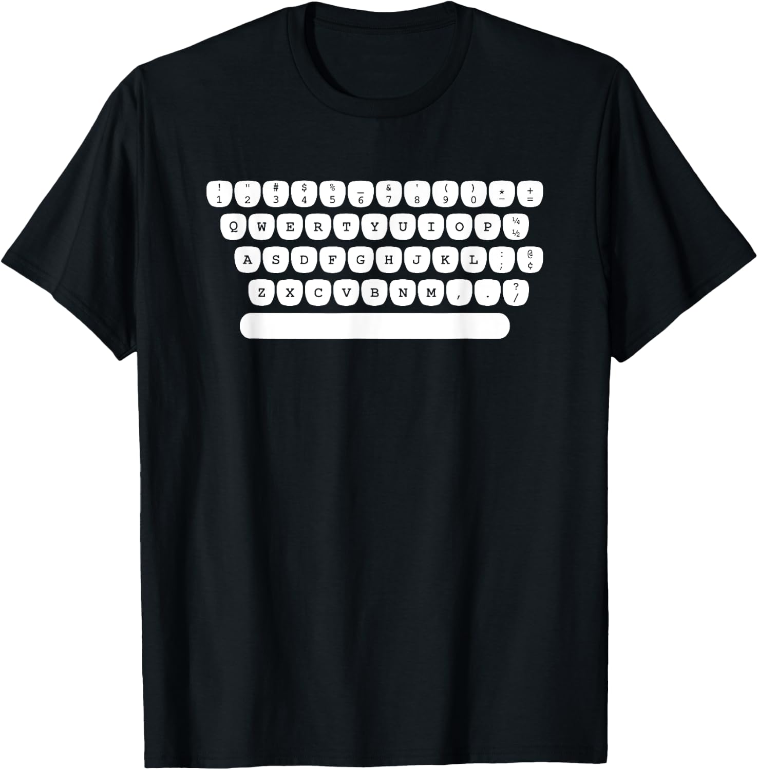 Funny Retro Typewriter Keyboard Gift Cute Typist Men Women T-Shirt - T-Shirt | Black