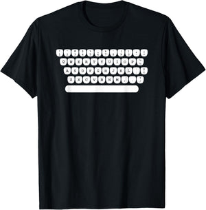 Funny Retro Typewriter Keyboard Gift Cute Typist Men Women T-Shirt - T-Shirt | Black