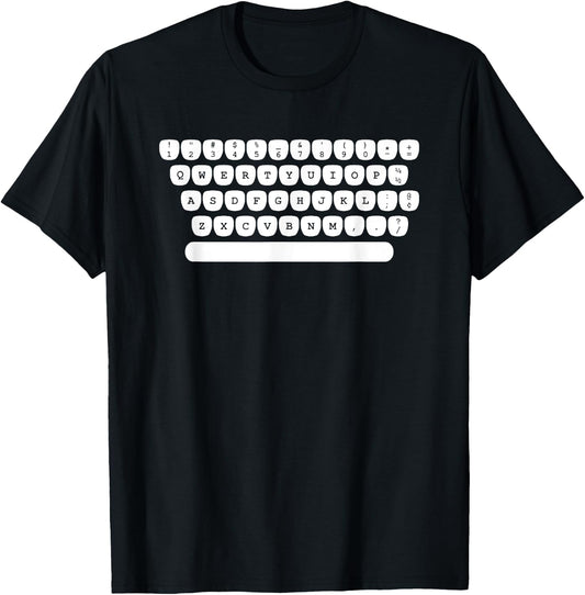Funny Retro Typewriter Keyboard Gift Cute Typist Men Women T-Shirt - T-Shirt | Black