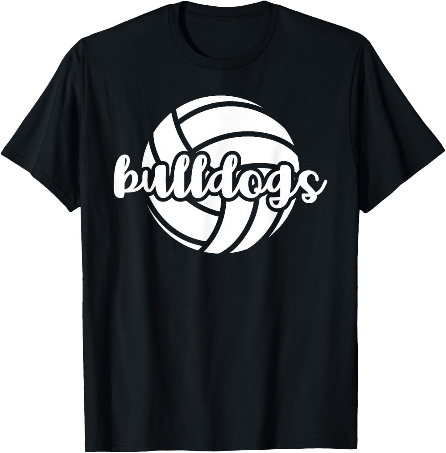 Bulldogs Volleyball Team Mascot School Spirit Game Night T-Shirt - T-Shirt | Black