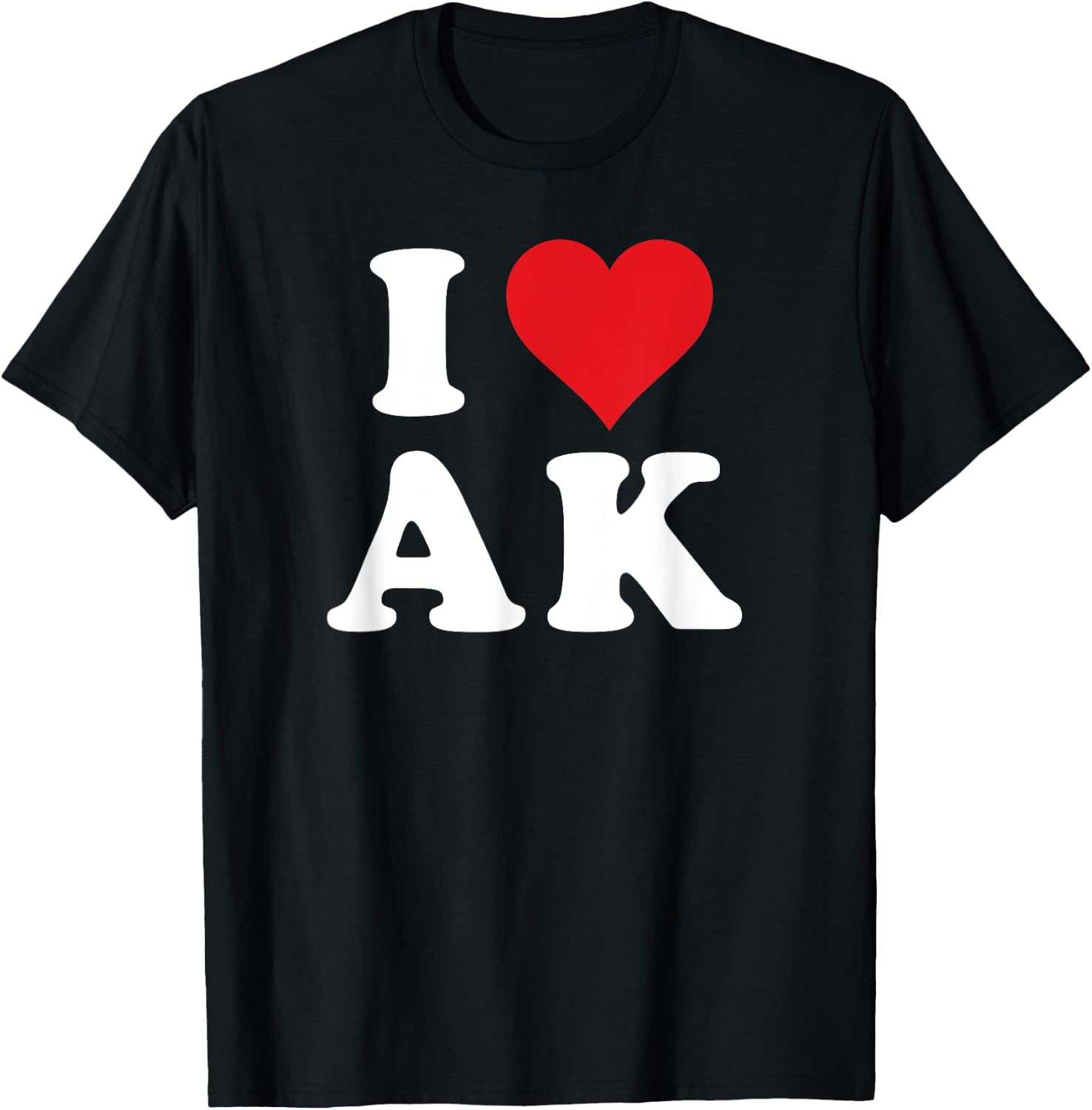 I Heart AK Initials I Love A.K. First And Last Name A K T-Shirt - T-Shirt | Black