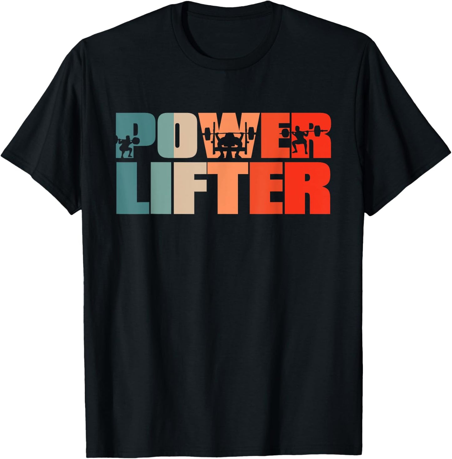 Retro Powerlifting Gym Weightlifting - Vintage Powerlifter T-Shirt - T-Shirt | Black