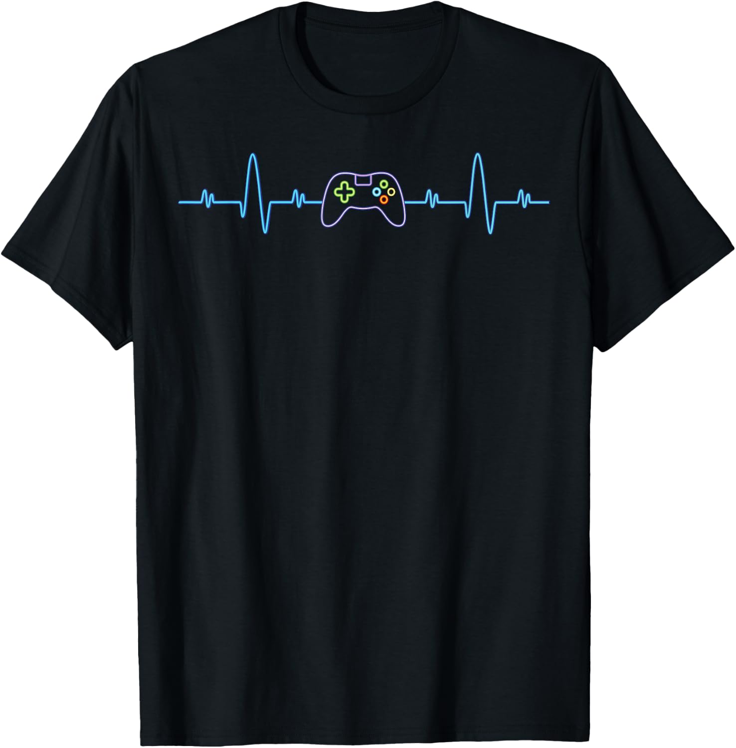 Funny Video Gamer Heartbeat Video Gamer Geek Nerd Boys Gifts T-Shirt - T-Shirt | Black