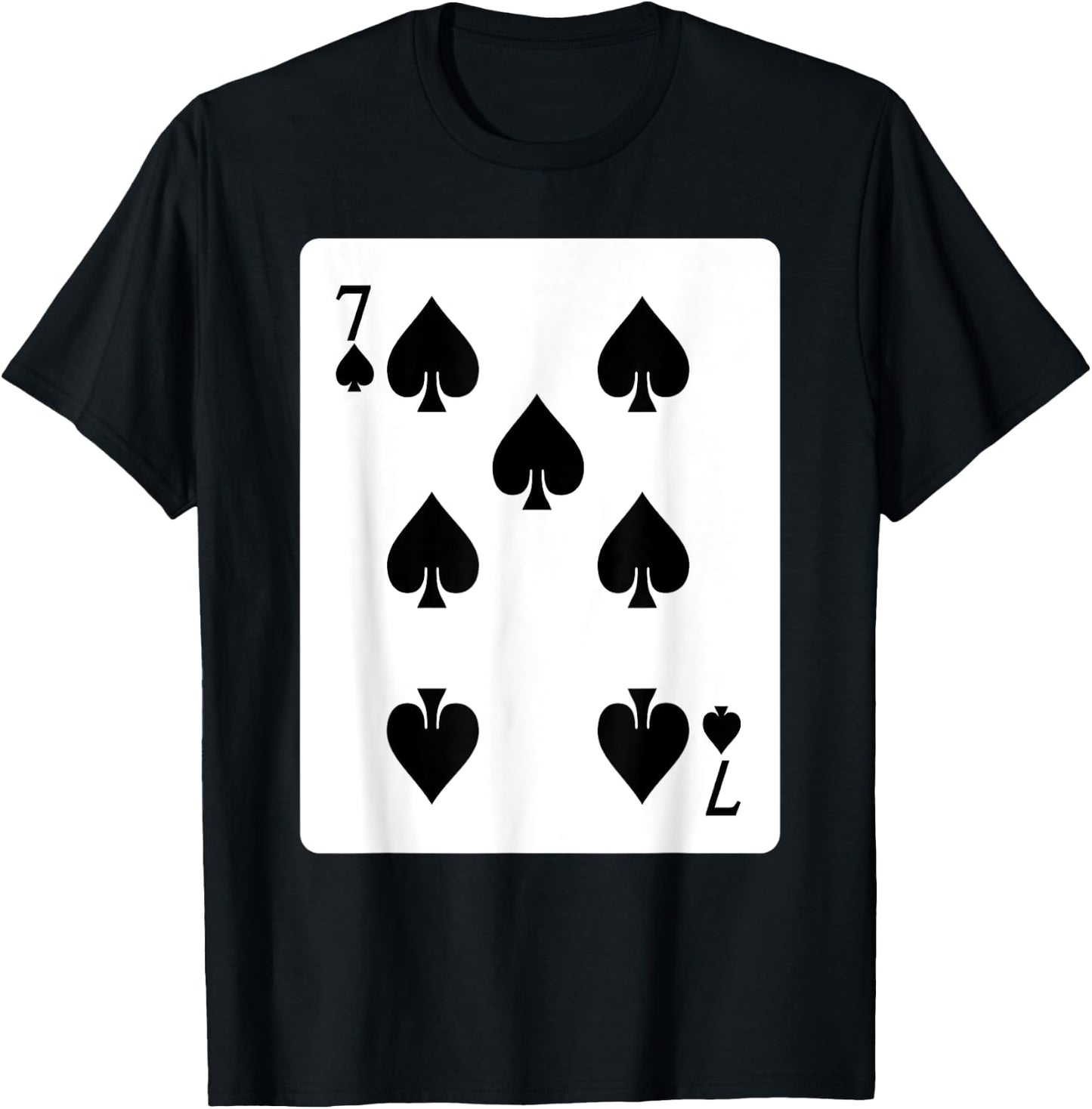 Seven Of Spades Playing Card Group Costume Poker Player T-Shirt - T-Shirt | Black
