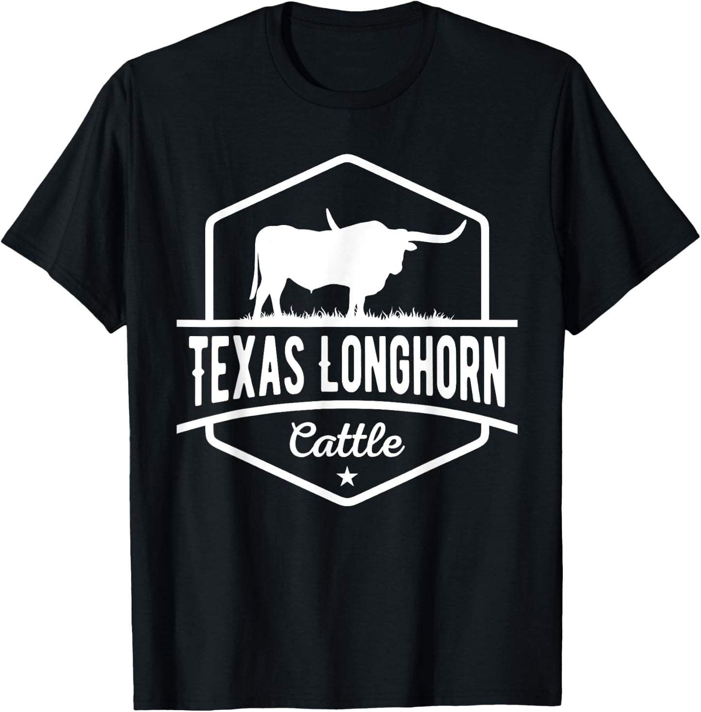 Texas Longhorn Cattle - Longhorn Cow For Cattle Farmer T-Shirt - T-Shirt | Black